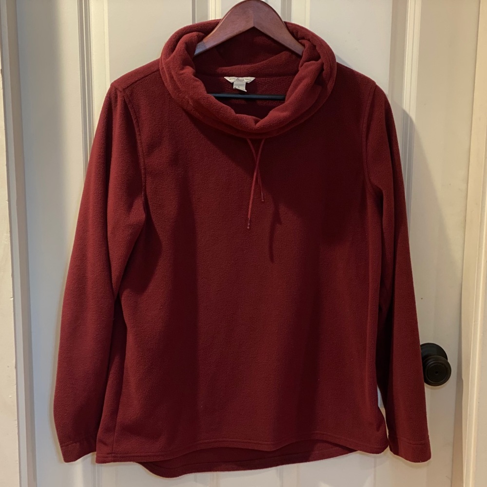 GH Bass Cowl Neck Fleece- Cranberry